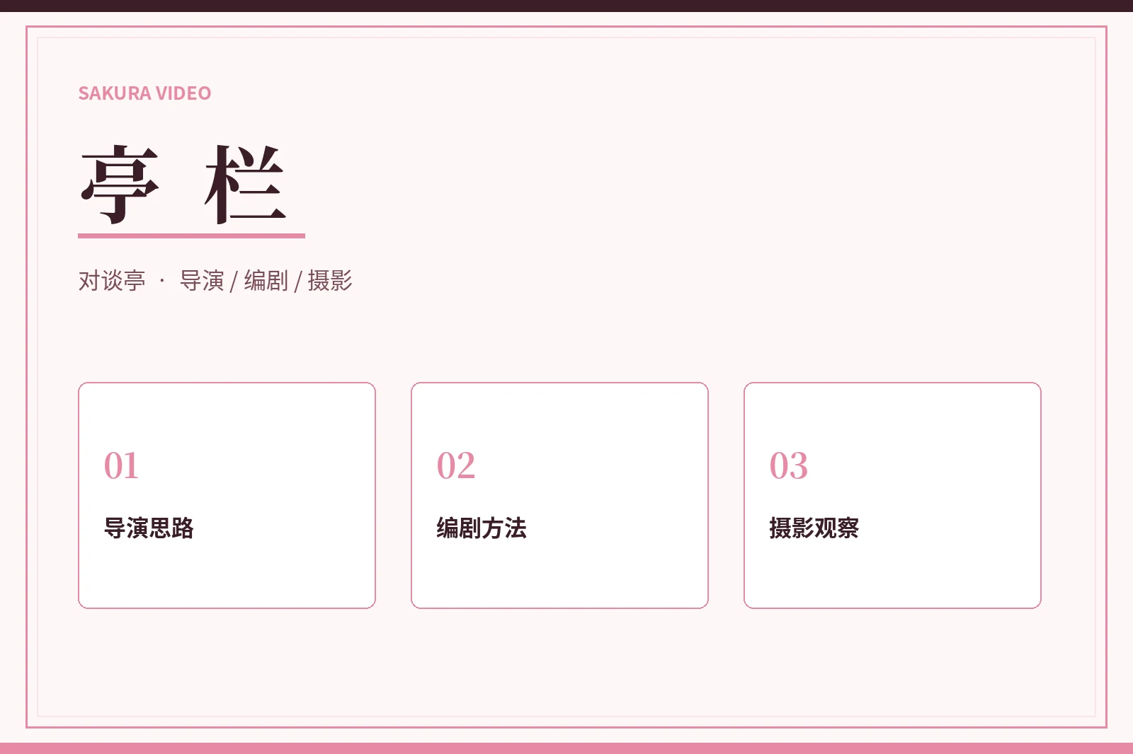 樱花视频人物对谈与创作方法